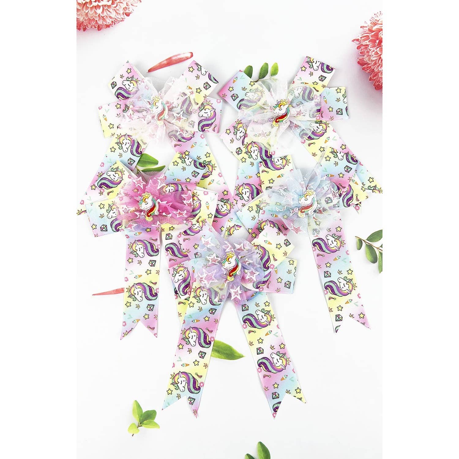 UNICORN BOW KNOT PATTERN STYLING KIDS HAIR CLIP