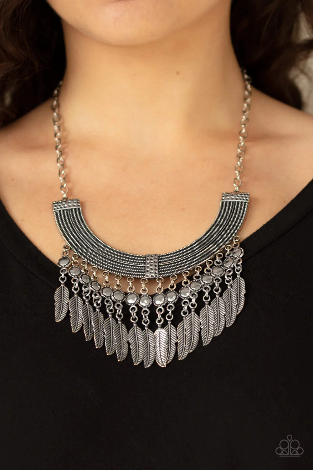 Fierce In Feathers Silver Necklace