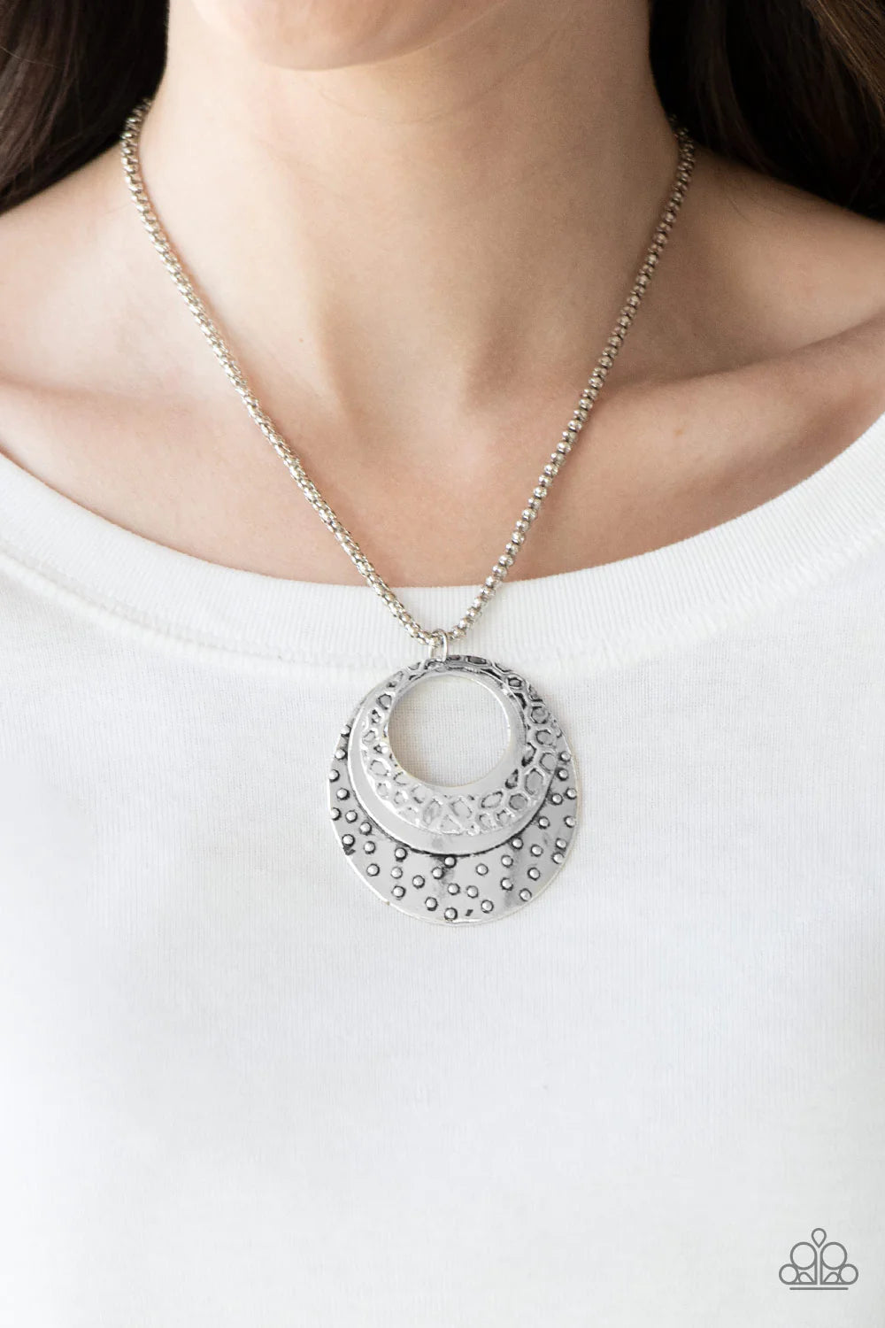 Texture Trio Silver Necklace