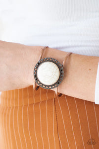Rodeo Rage White Stone Copper Cuff Bracelet