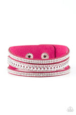 Load image into Gallery viewer, Rollin In Rhinestones Pink Urban Bracelet
