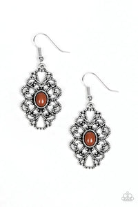 Over The Pop Brown Earrings