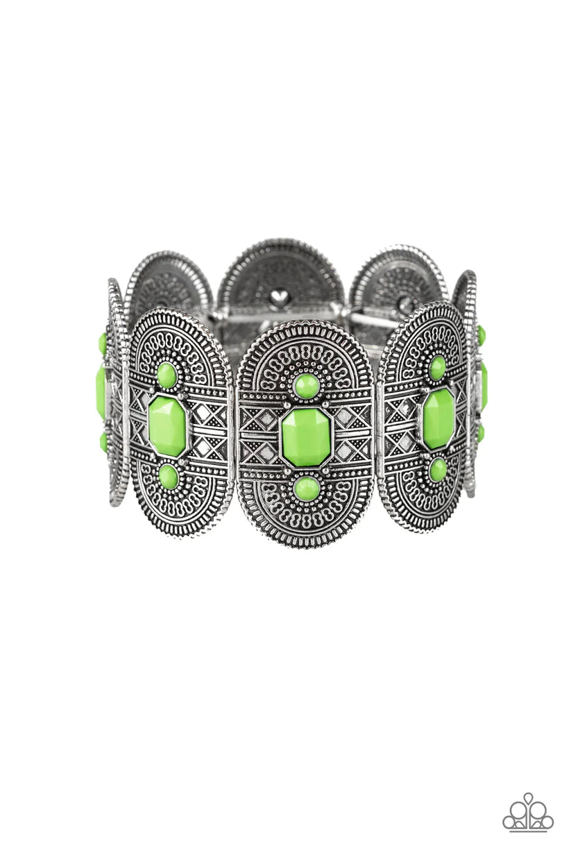 Turn Up The Tropical Heat Textured Stretch Bracelet