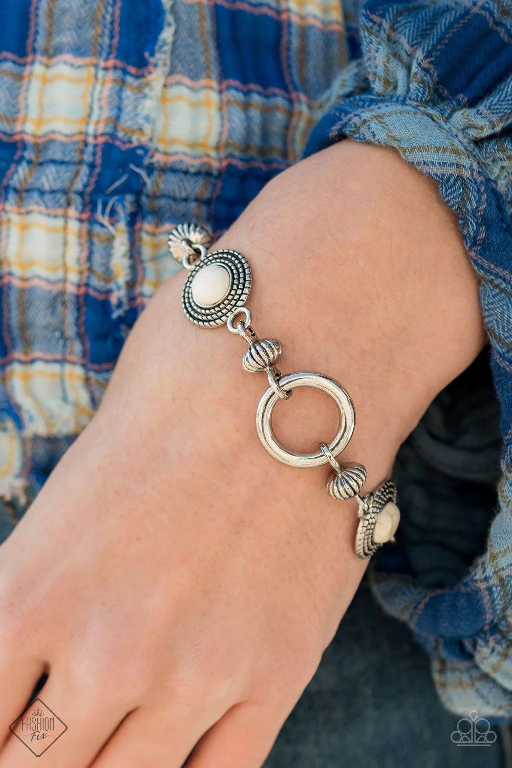 Musical Mountains White Bracelet