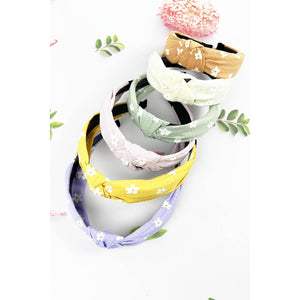 FLOWER PRINT FABRIC KNOTTED HEAD BAND OF ASSORTED COLOR