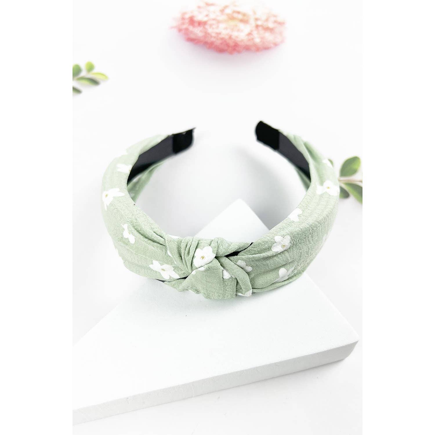 FLOWER PRINT FABRIC KNOTTED HEAD BAND OF ASSORTED COLOR
