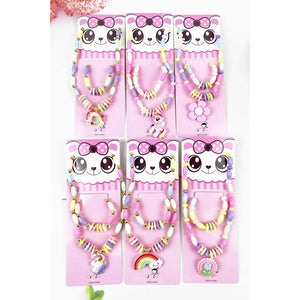 KIDS OBLONG BEADED NECKLACE WITH BRACELET SET