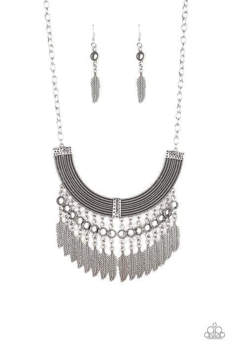 Fierce In Feathers Silver Necklace