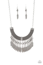 Load image into Gallery viewer, Fierce In Feathers Silver Necklace
