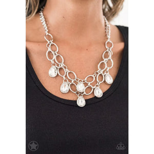Show Stopping Shimmer White Necklace