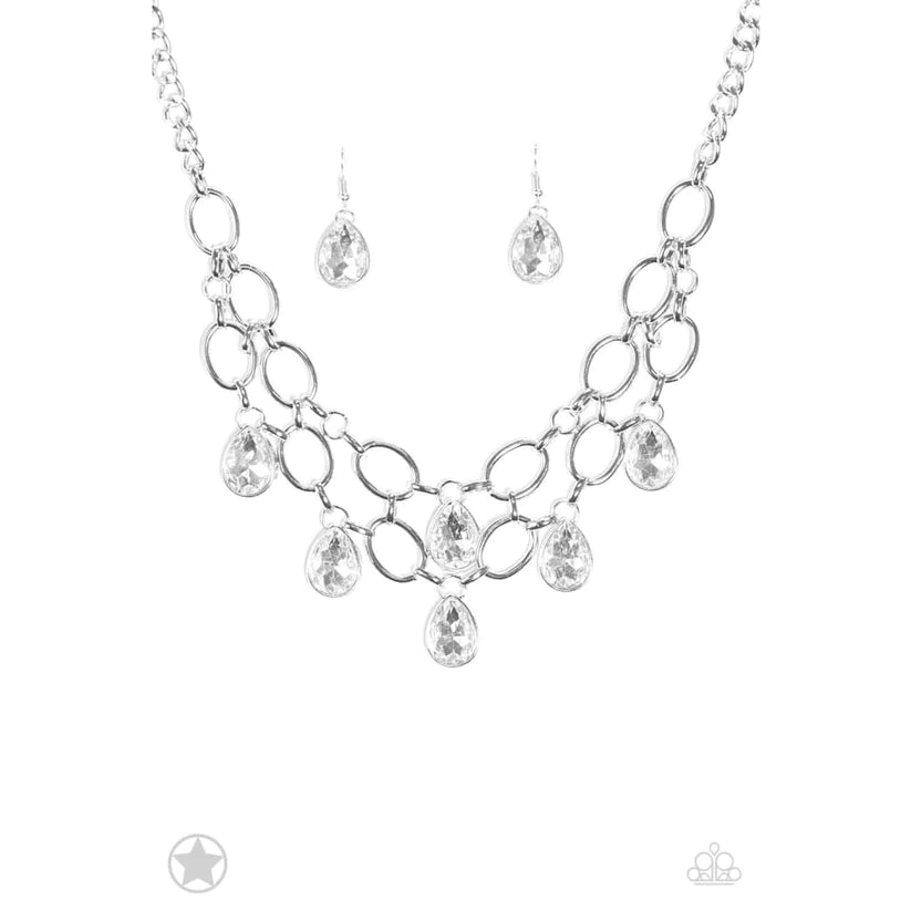 Show Stopping Shimmer White Necklace