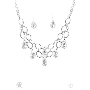 Show Stopping Shimmer White Necklace
